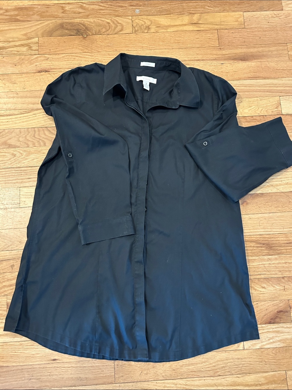 Tunic-Length Black cotton shirt
